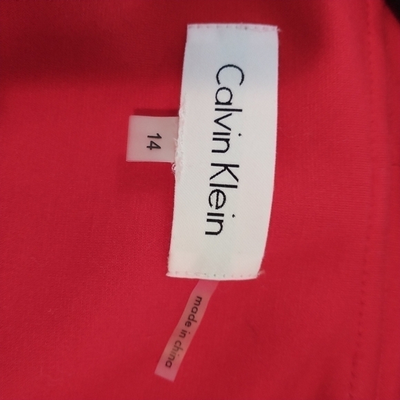 Calvin Klein Red Cascade Open front Blazer Jacket 14 - Picture 10 of 11